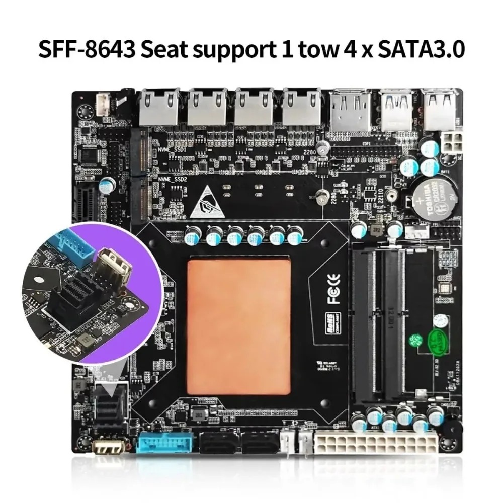 Scheda madre ITX NAS con Intel - Nas Motherboard 8 Sata Mini Itx recensione e prezzo