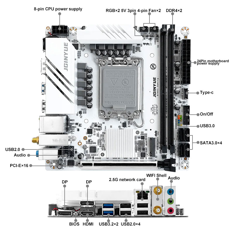 Scheda Madre Mini ITX JGINYUE  - Lga1700 Itx Motherboard Ddr5 recensione e prezzo
